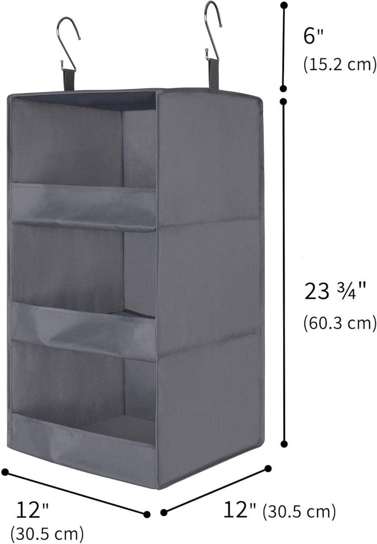 Hänge Organizer 3 Fächer Hängeaufbewahrung Kleiderschrank Organizer Grau