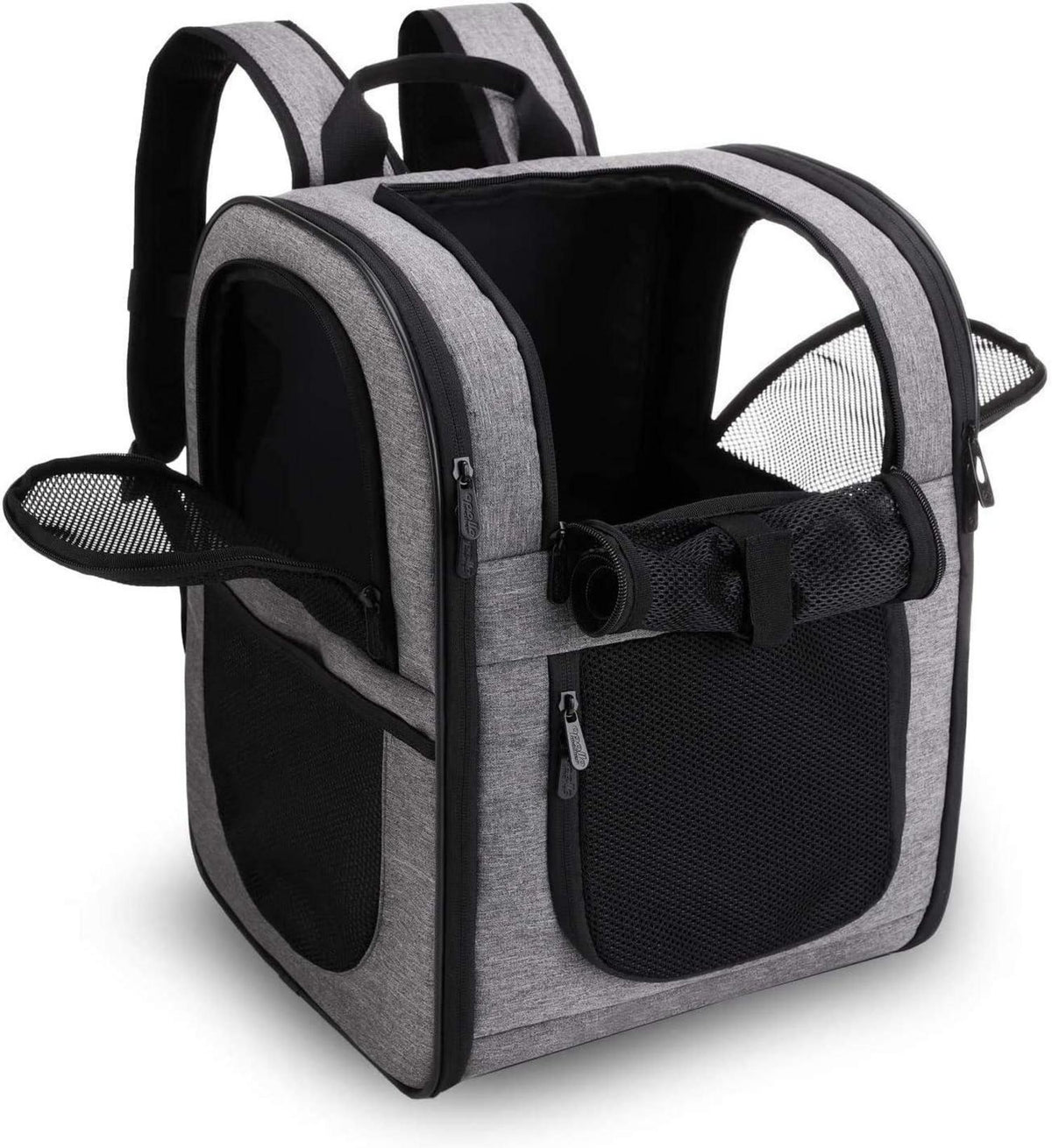 Haustier Rucksack Tragetasche 2-12kg Hunde Katzen faltbar Grau