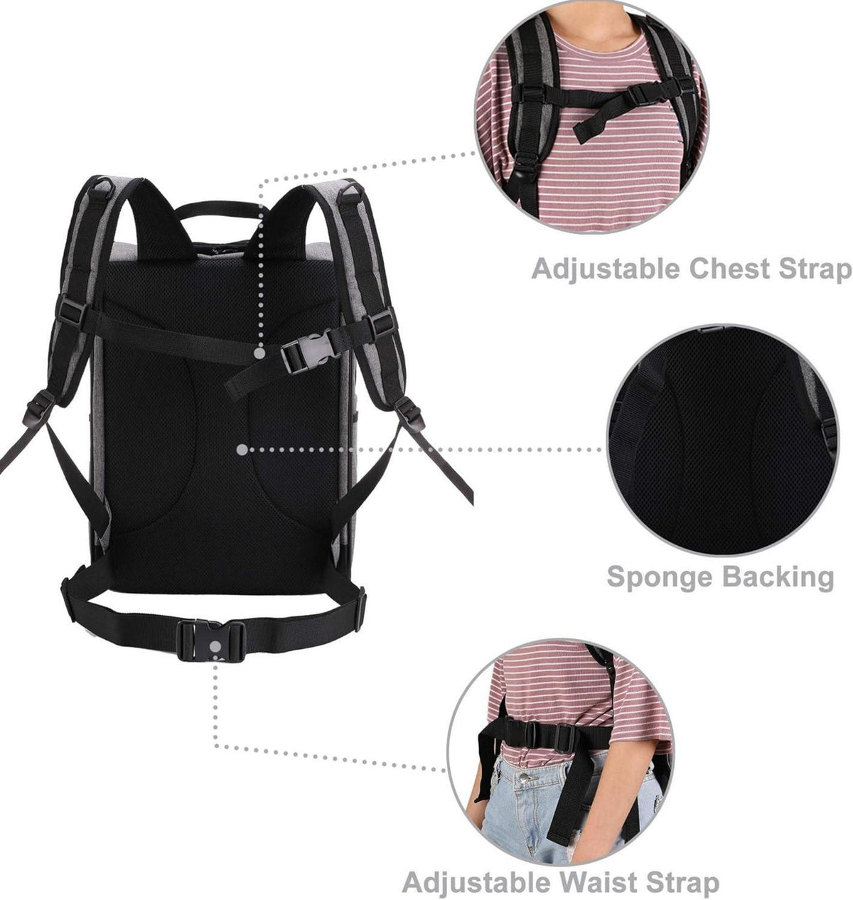 Haustier Rucksack Tragetasche faltbar für 2-12kg Hunde Katzen Grau