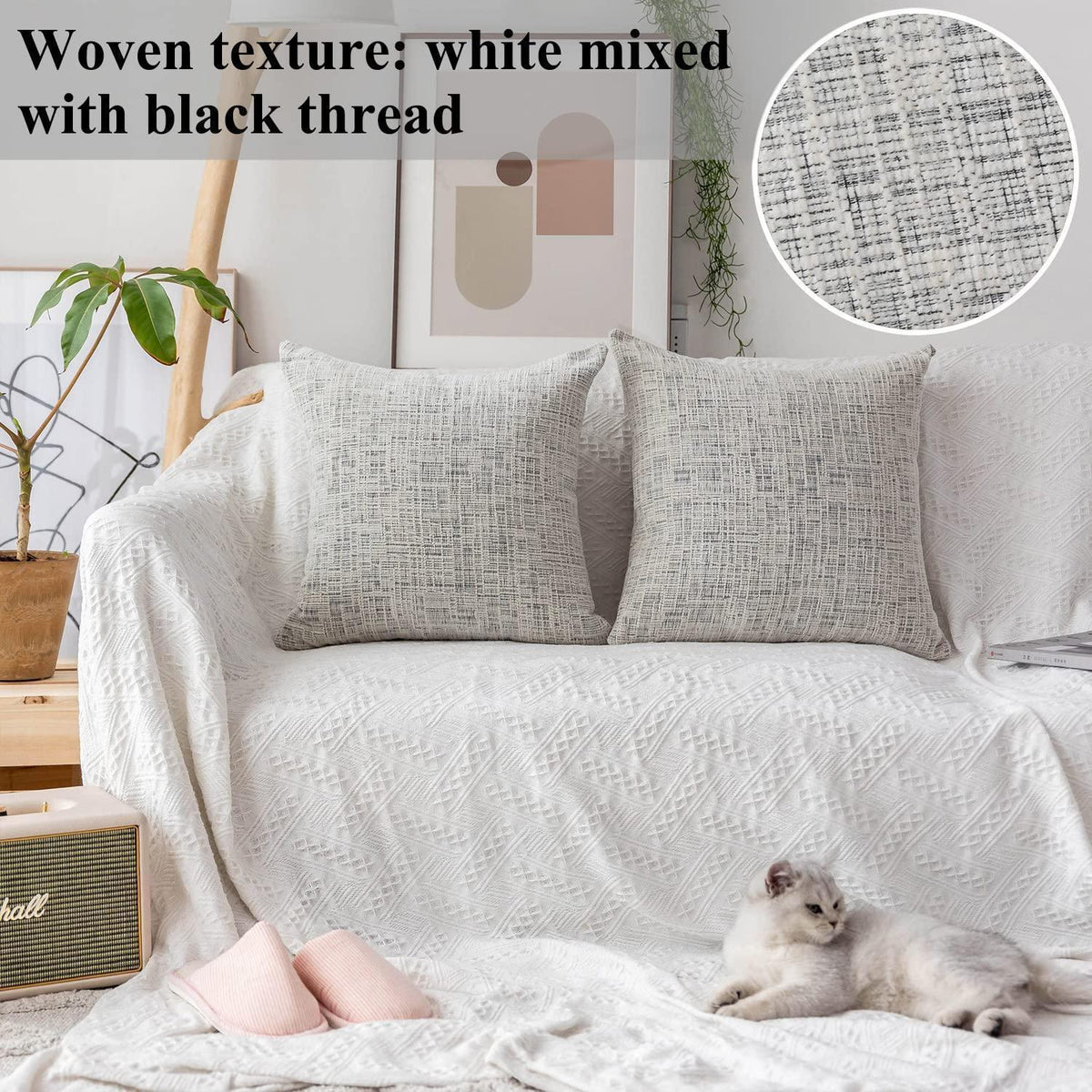 Weiche Chenille Kissenbezüge 66x66 cm - 2er Set