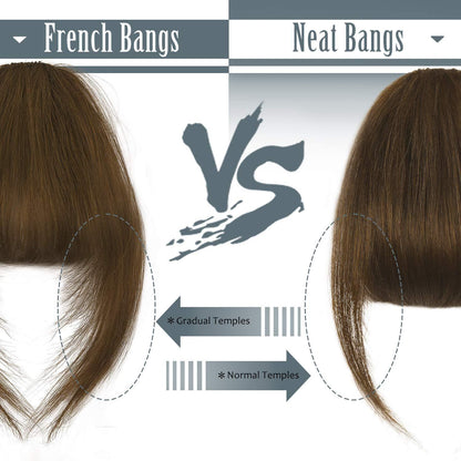 Echthaar Clip in Bangs Dunkel Auburn Braun Haarteile