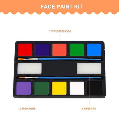 Kinderschminke Set Halloween Face Paint Kinder 10-Farben