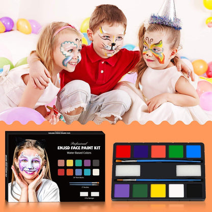 Kinderschminke Set Halloween Face Paint Kinder 10-Farben