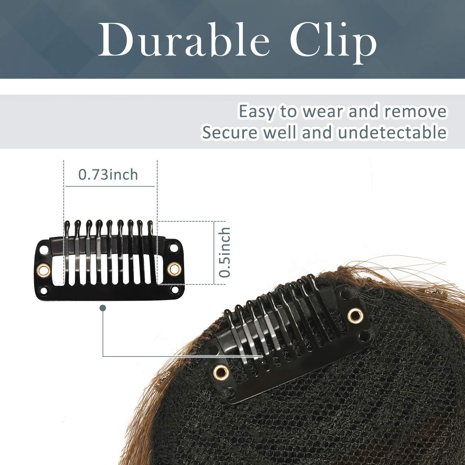 Echthaar Clip in Pony Ingwer Blond Fringe Haarteil Extensions