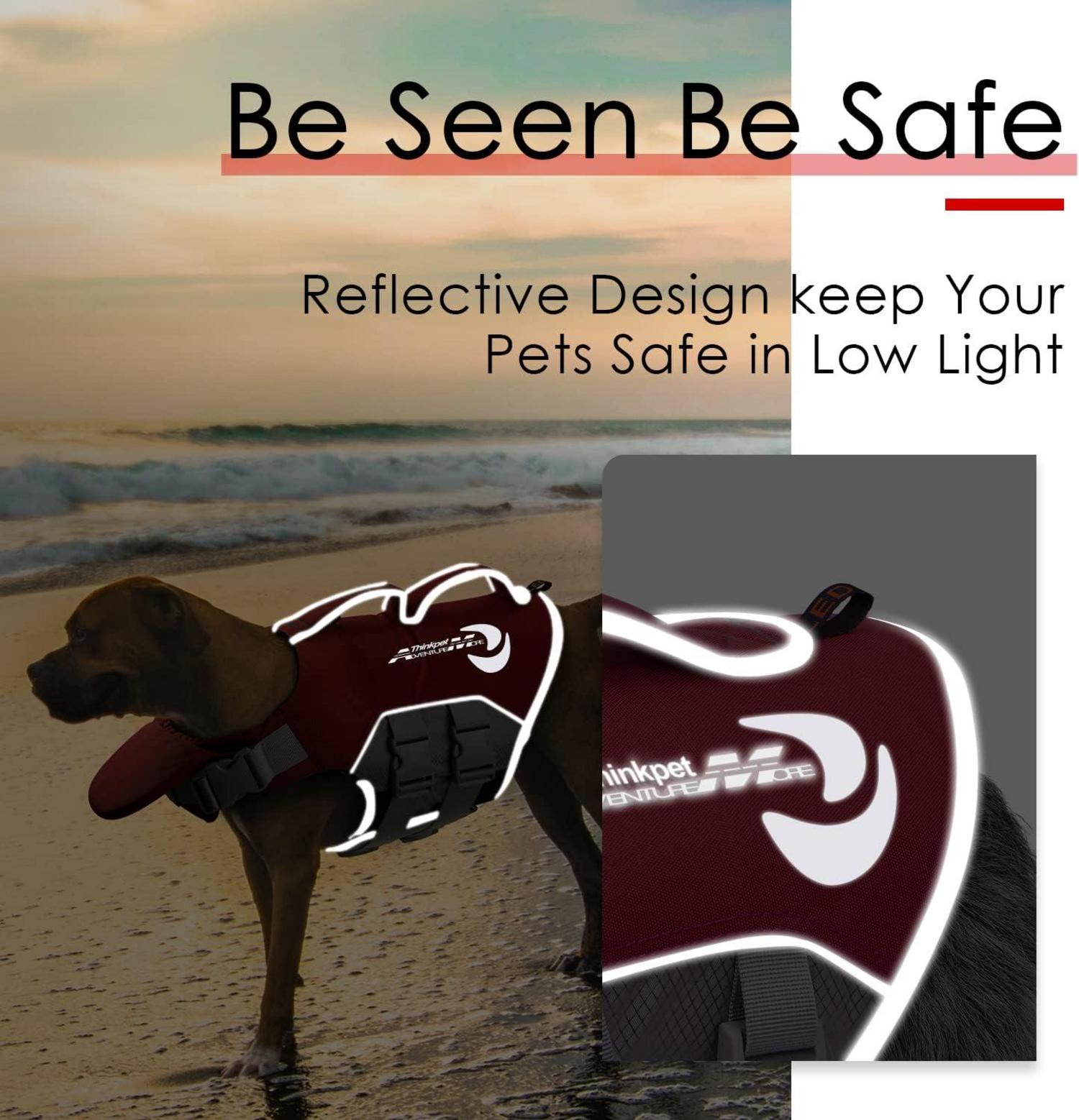 Hund Schwimmweste Einstellbar Lifesaver Auftrieb Reflektierend Rot
