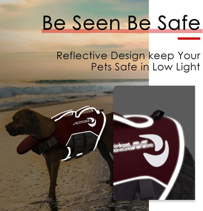 Hund Schwimmweste Einstellbar Lifesaver Auftrieb Reflektierend Rot