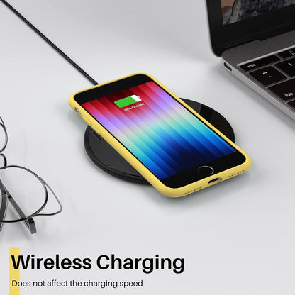 ORNARTO iPhone SE 3 2022 Silikon Hülle Ultra Dünn Schutz Flüssig Gelb