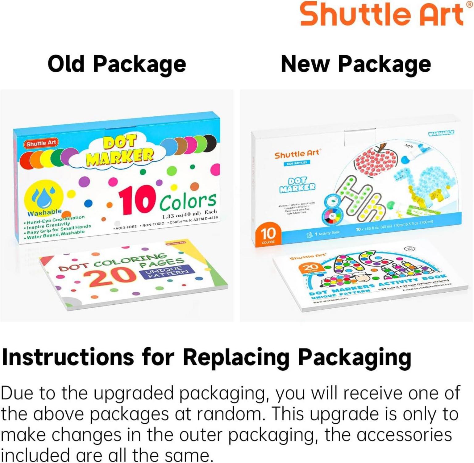 Shuttle Art 10-Farben-Punktmarker waschbar ungiftig für