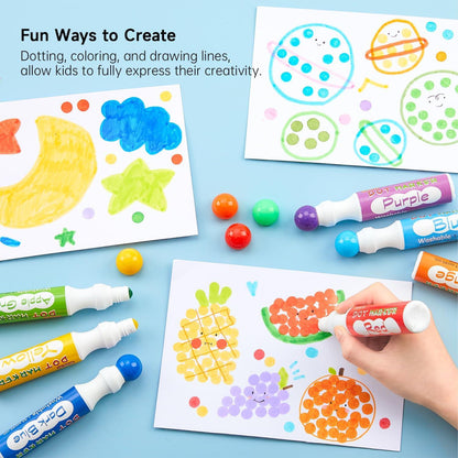 10 Farben Punktmarker Set für Kinder, waschbar, ungiftig, Malbuch und