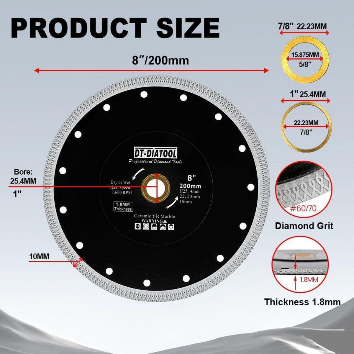 Diamant Trennscheibe 230mm X Mesh Turbo für Fliesen & Stein