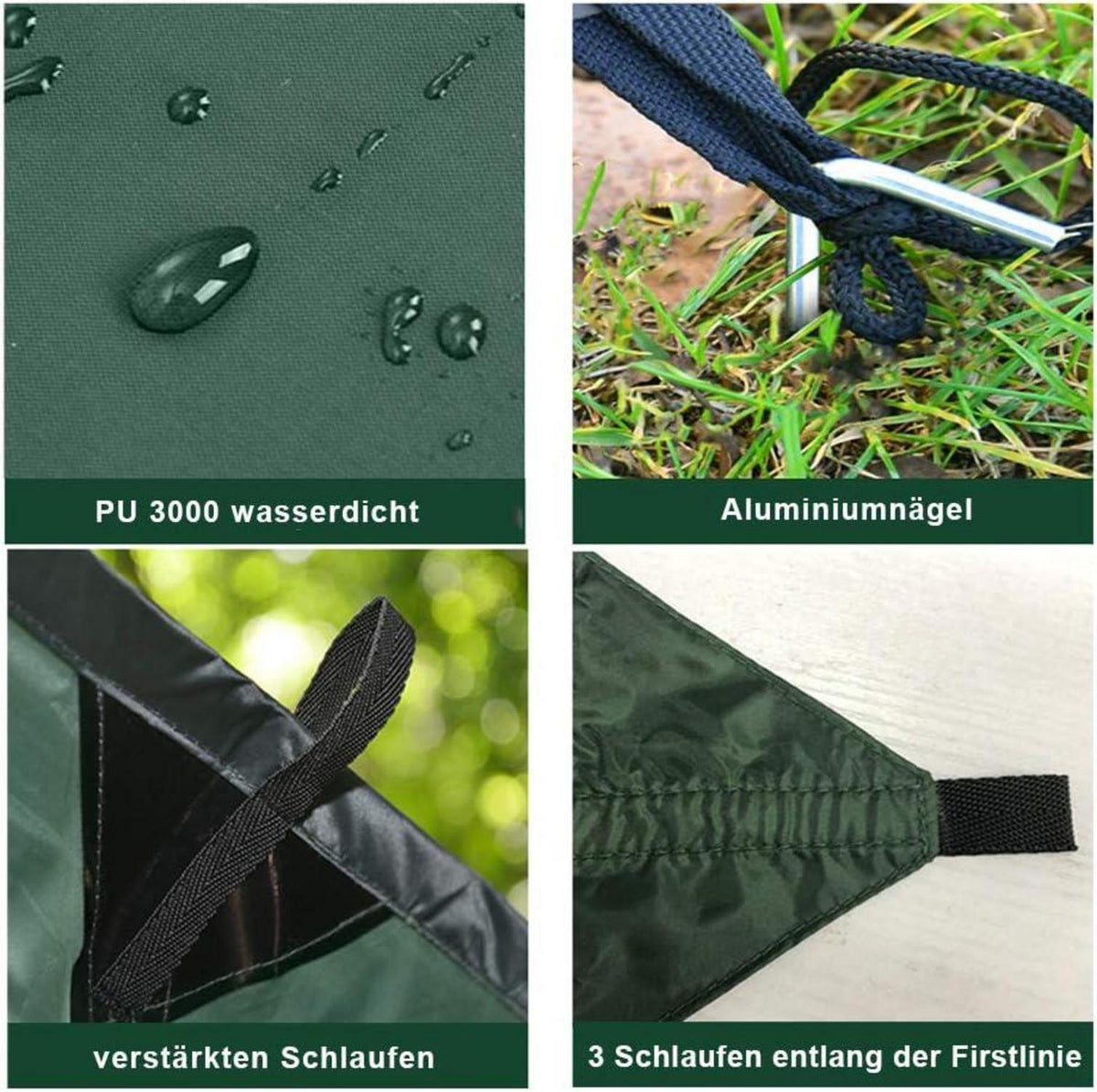 Zeltplane Tarp Regenschutz Sonnensegel Camping Wasserdicht Anti-UV