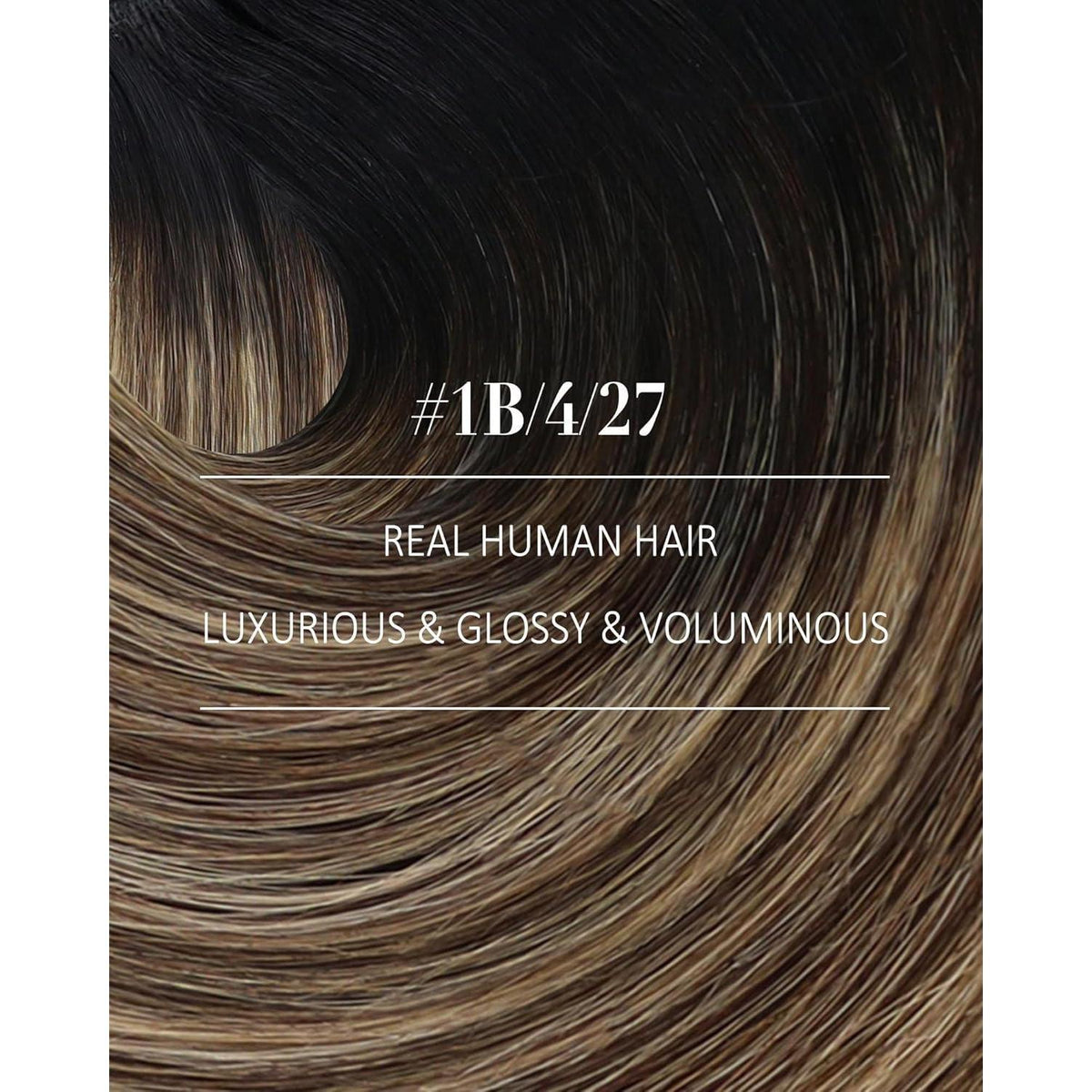Echthaar Clip-in Extensions Balayage Schwarz Braun Blond 45cm