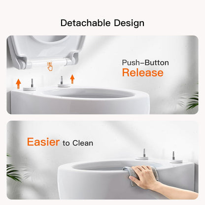 Toilettendeckel WC Sitz mit Absenkautomatik Quick-Release Funktion