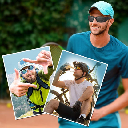 Polarisierte Sportsonnenbrille UV400 Schutz für Damen und Herren Schwarz
