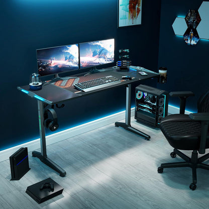 Ergonomischer LED Gaming Tisch 140 x 60 cm mit
