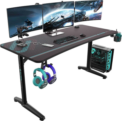 Gaming Tisch mit Zubehör, ergonomisch, groß, stabil