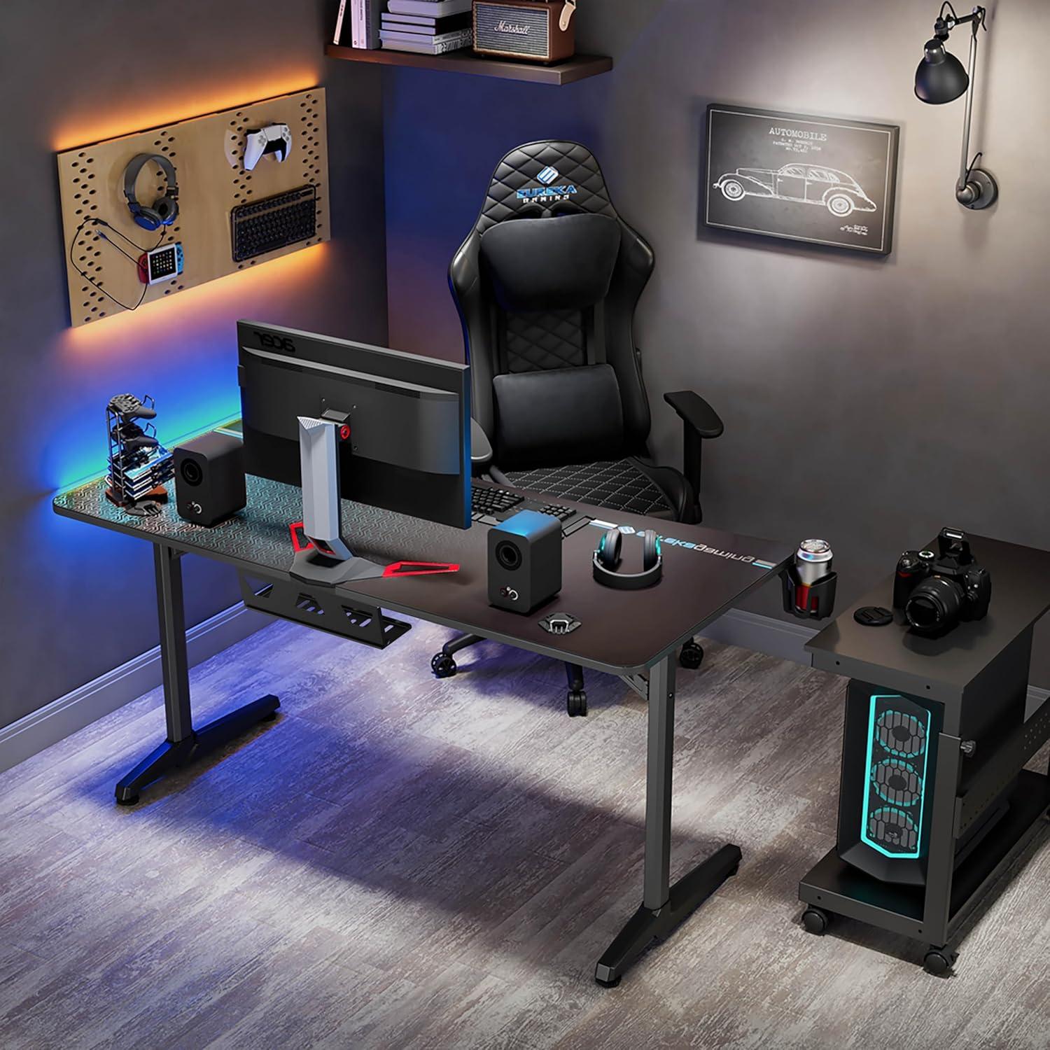 Großer Gaming Schreibtisch 152×70cm mit Zubehör-Set