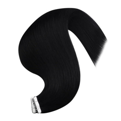 Echthaar Tape-in Extensions Schwarz 60cm - Haarverlängerung