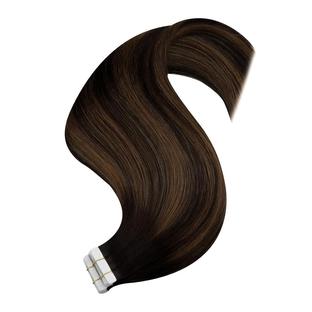Dunkelbraune Tape-in Haarverlängerung Echthaar 35cm