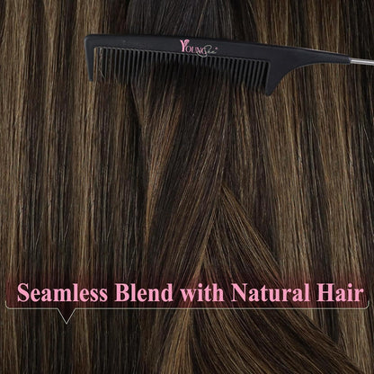 Echthaar Tape Extensions Ombre Braun 60cm