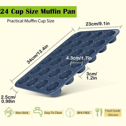 Silikon Mini Muffinbackblech Antihaft 24 Muffins