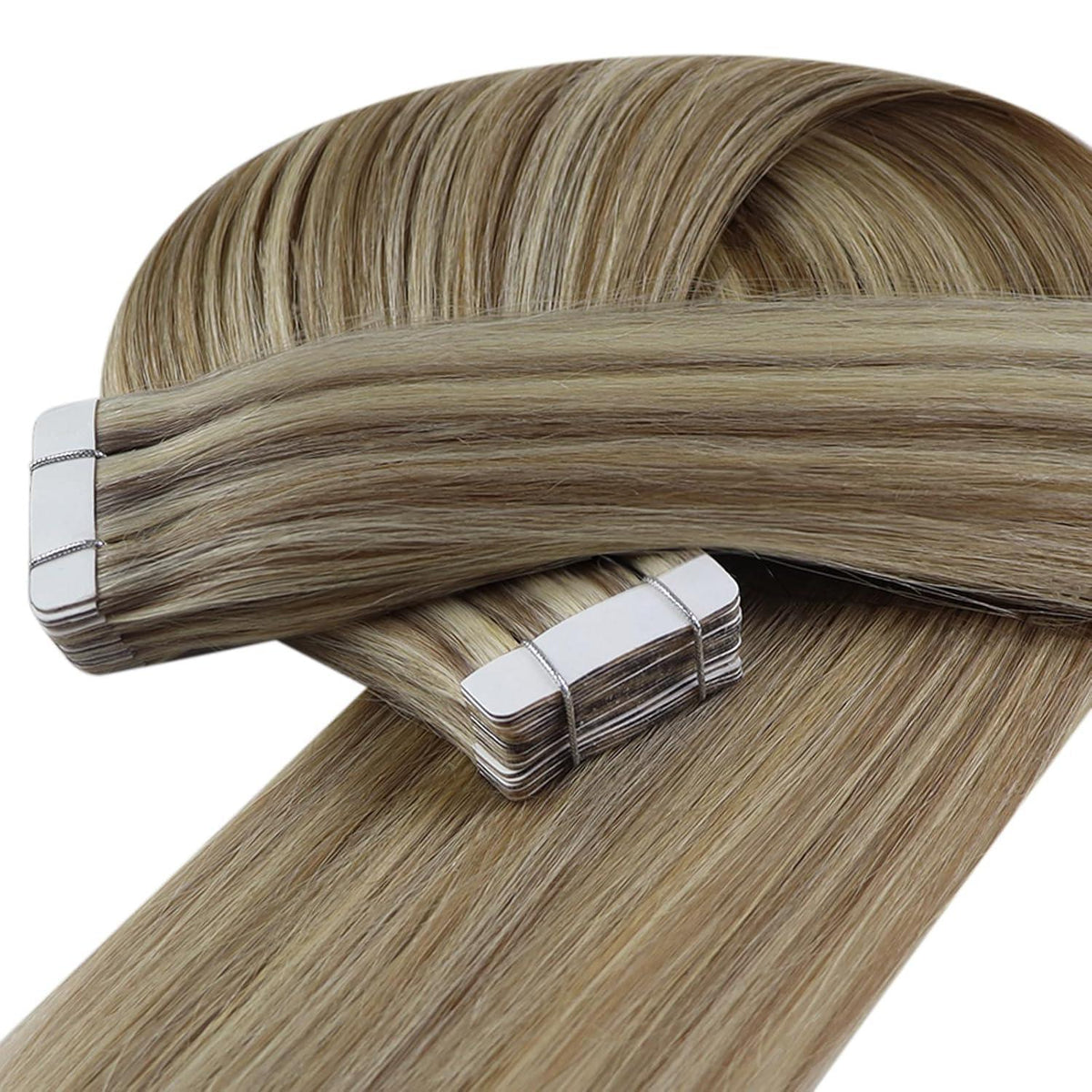 Echthaar Tape Extensions Hellbraun 60 cm – Natürliche Haarverlängerung
