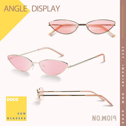 DUCO Vintage Damen Sonnenbrille Retro gothisch Polarisiert