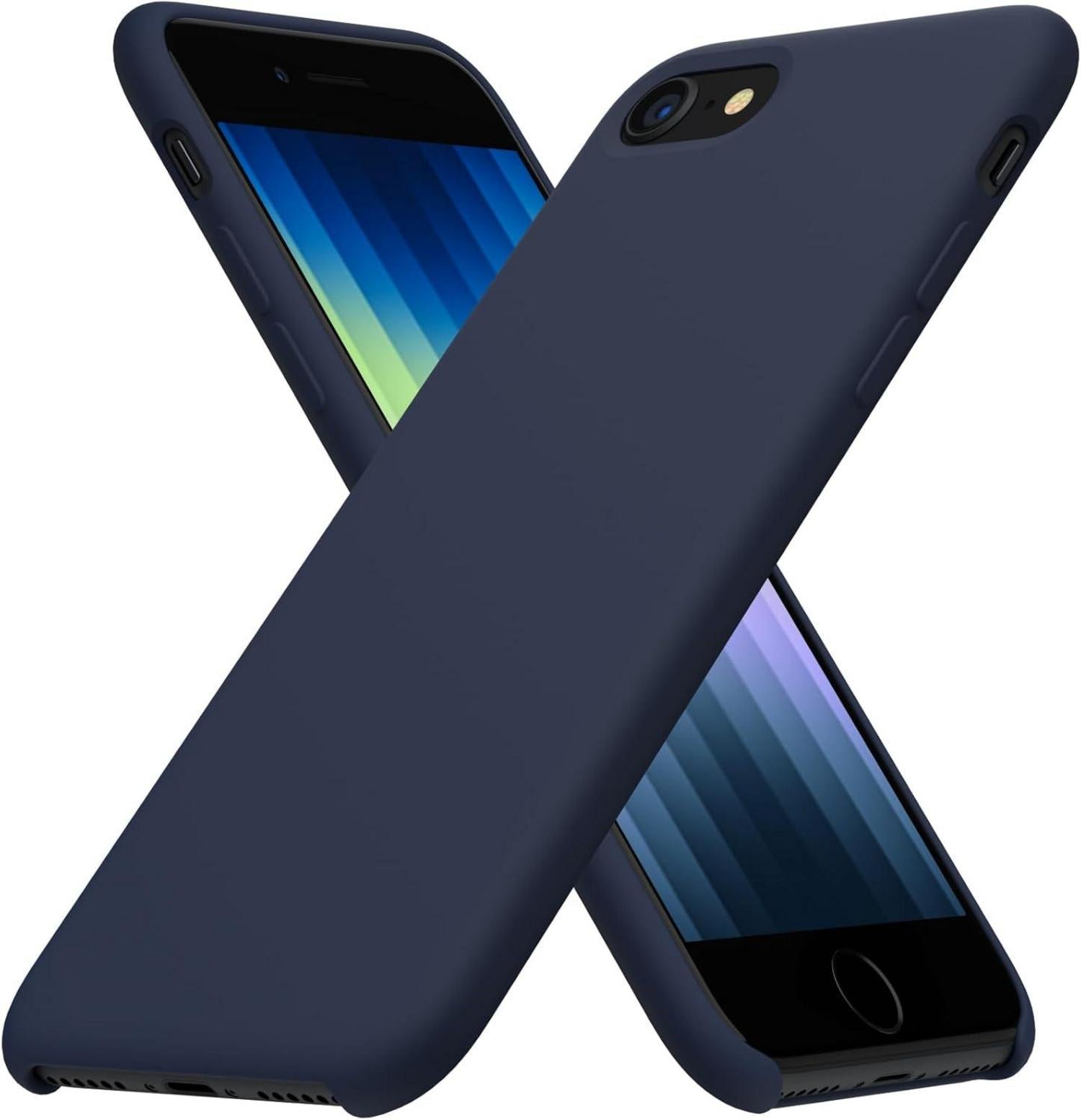 iPhone SE 3 Silikon Case 2022 Ultra Dünn Flüssig Mitternachtsblau