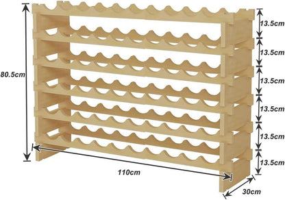 Holz Weinregal Flaschenständer 6 Ebenen 110x30x80.5 cm