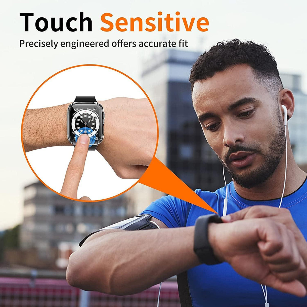 Schutzhülle für Apple Watch S6 SE SE2 S5 S4 44mm 9H Display