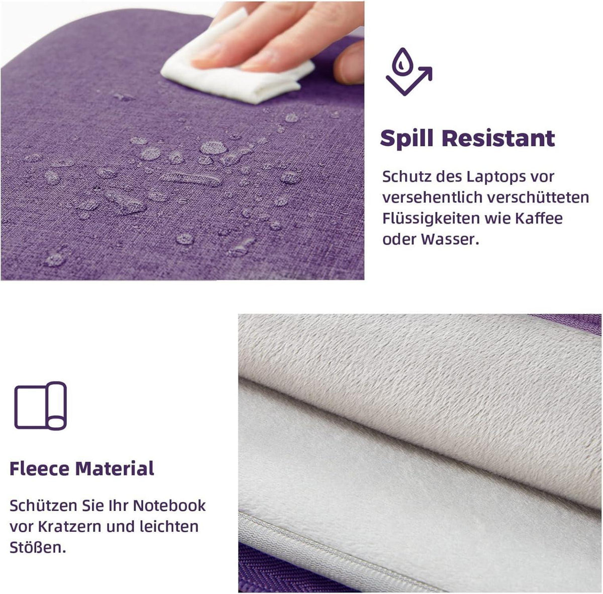 Voova Laptop Hülle 14 14.6 Zoll Wasserdicht Violett Laptoptasche