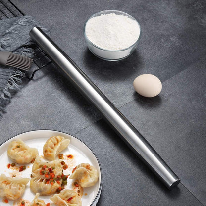 Teigroller 42cm Edelstahl Nudelholz Matt Finish Backen Pizza Kuchen