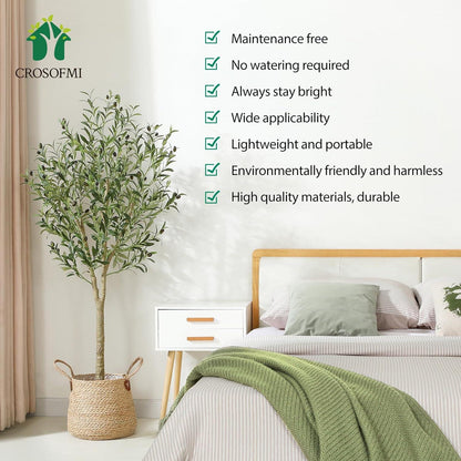 CROSOFMI Künstlicher Olivenbaum 150cm Indoor Outdoor Dekoration