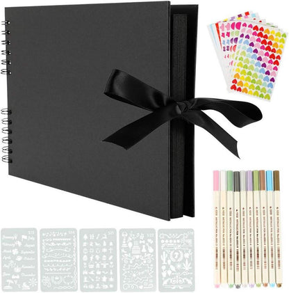 Fotoalbum zum Selbstgestalten Scrapbook mit Schwarzen Seiten 28x21cm