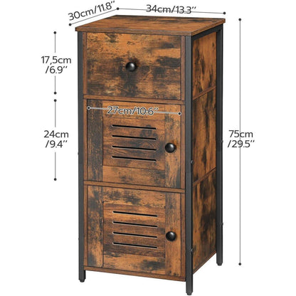 Beistellschrank mit Schublade Vintage Stil verstellbare