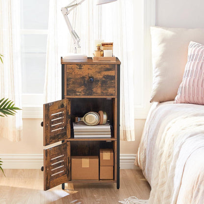 Beistellschrank mit Schublade Vintage Stil verstellbare