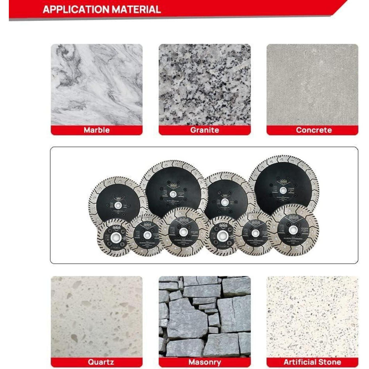 Diamant Trennscheiben 5er Set 125mm M14 für Stein Beton Granit