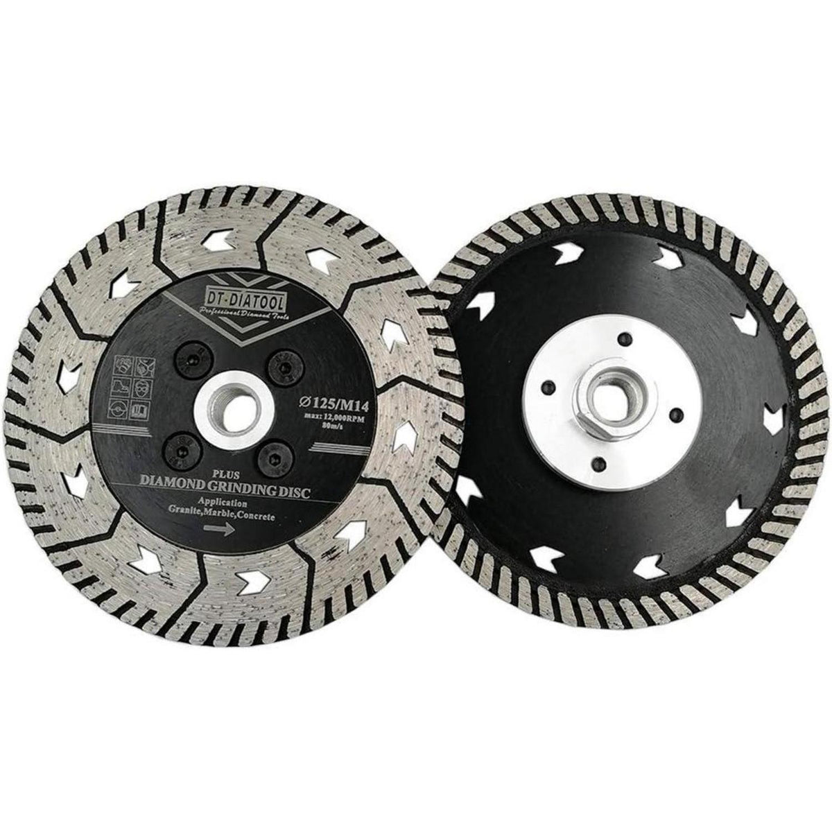 Diamant Trennscheiben 2er Set 125mm M14 für Stein Beton