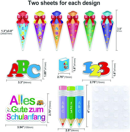 HOWAF ABC 123 Schulanfang Konfetti Zuckertüte Tischdeko