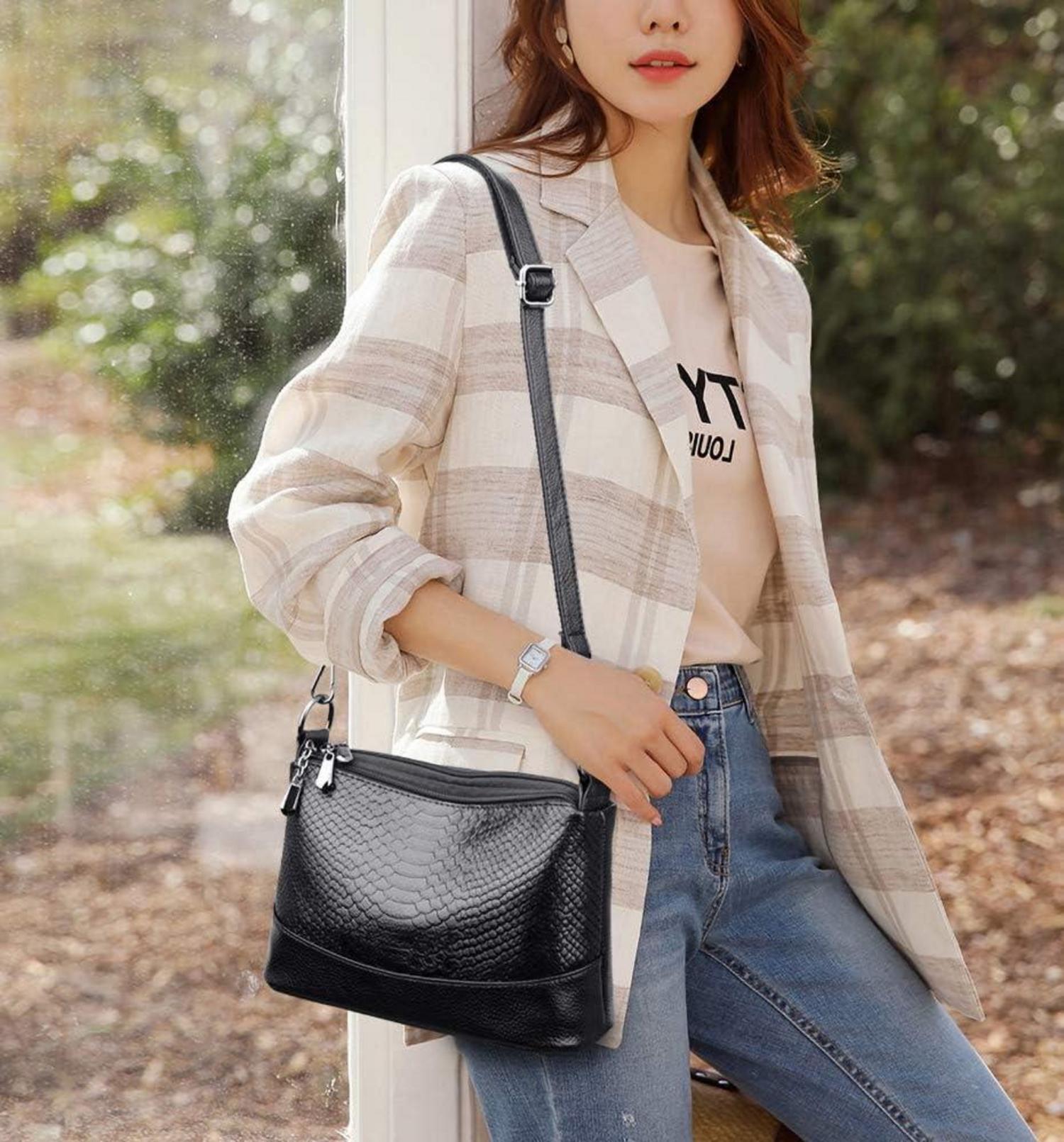 Damen Umhängetasche aus PU-Leder Elegant Henkeltasche