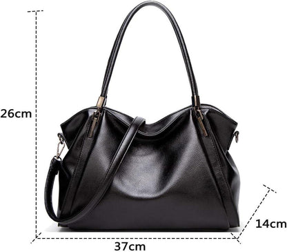 Damen Hobo Schultertasche PU-Leder Elegant Schwarz Tote 1kg