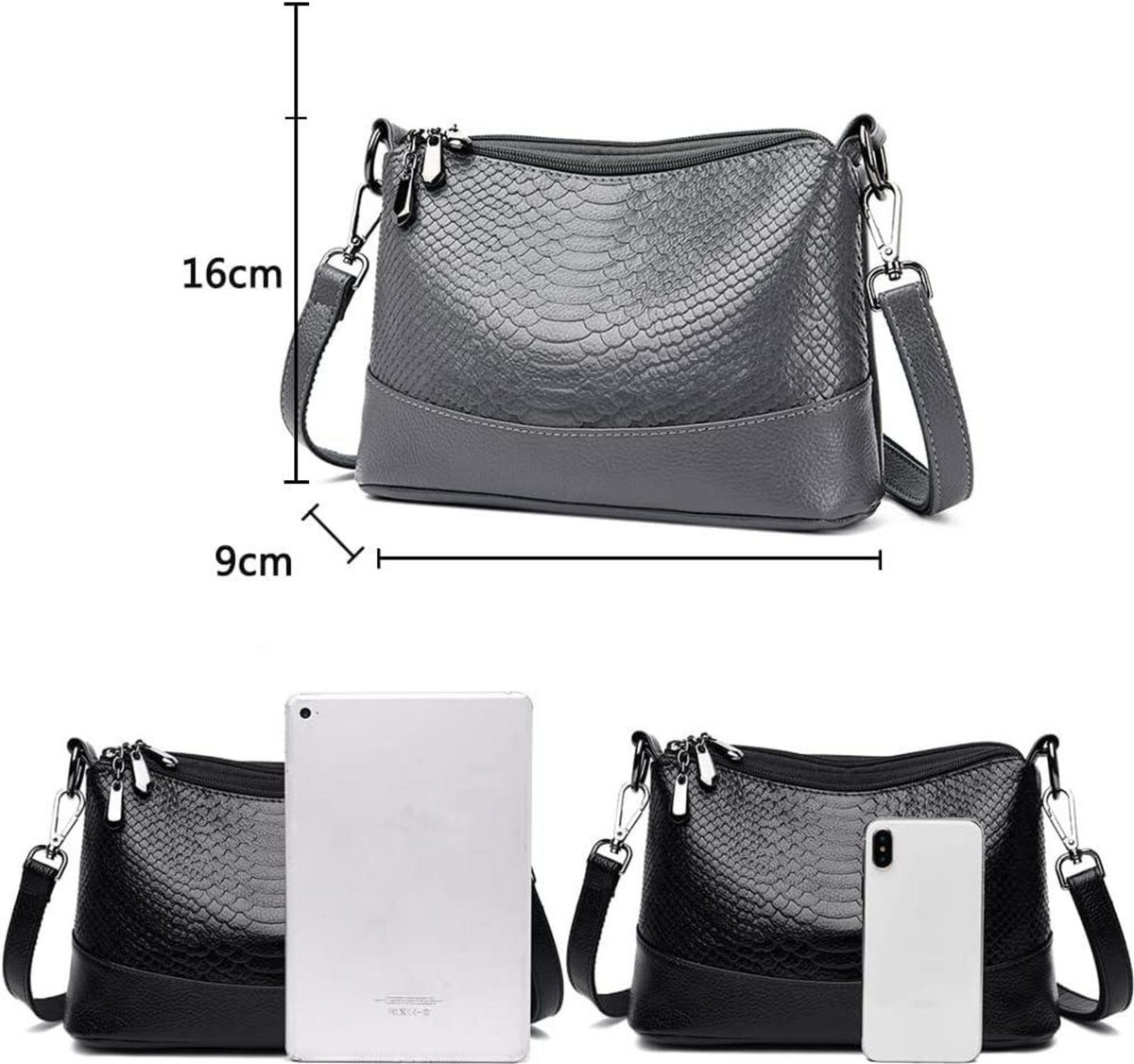Damen PU-Leder Umhängetasche Hobo Handtasche Elegant Henkeltasche