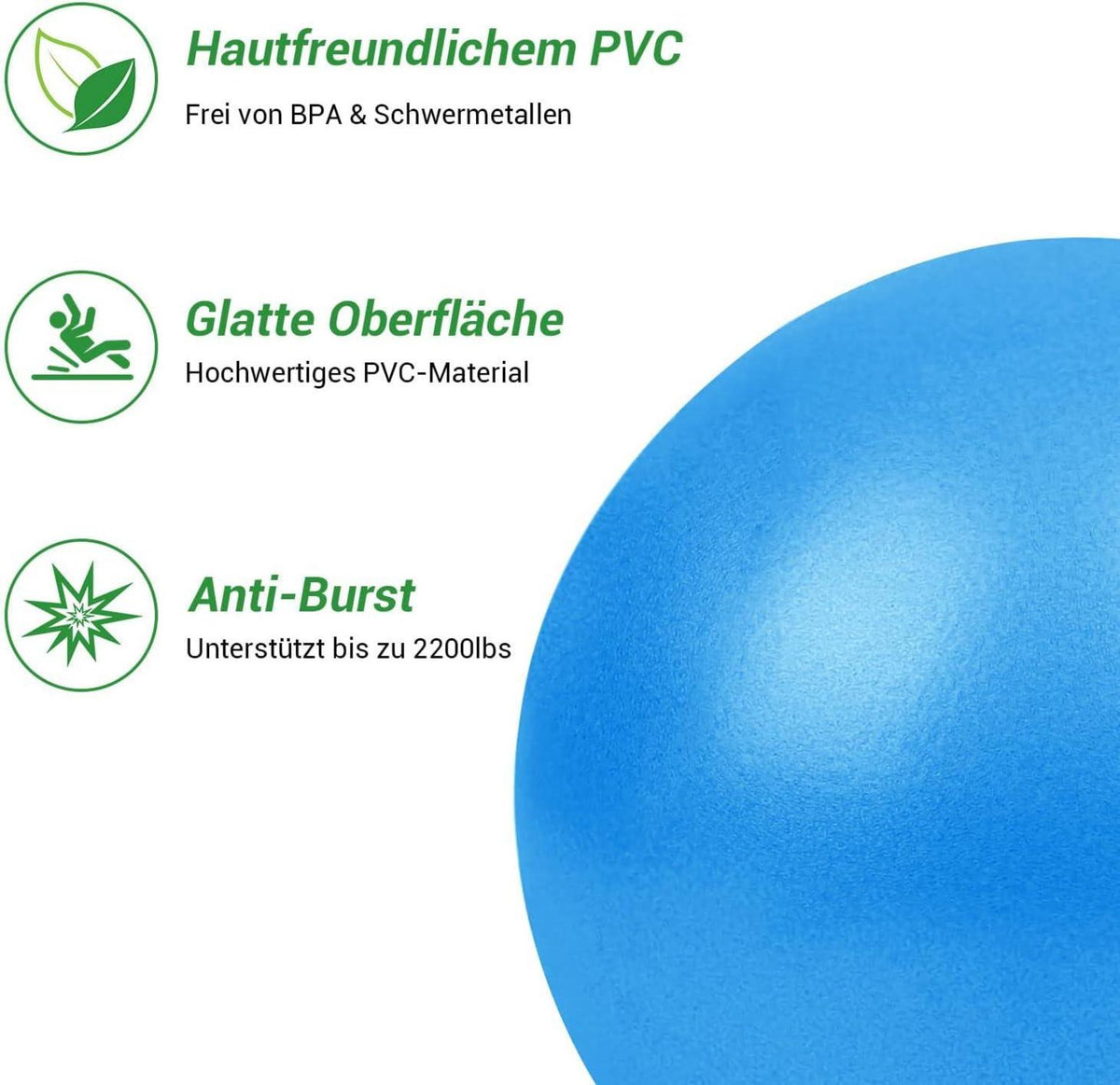 Kleiner Pilatesball 25cm Yoga Baby Weicher Fitnessball Blau