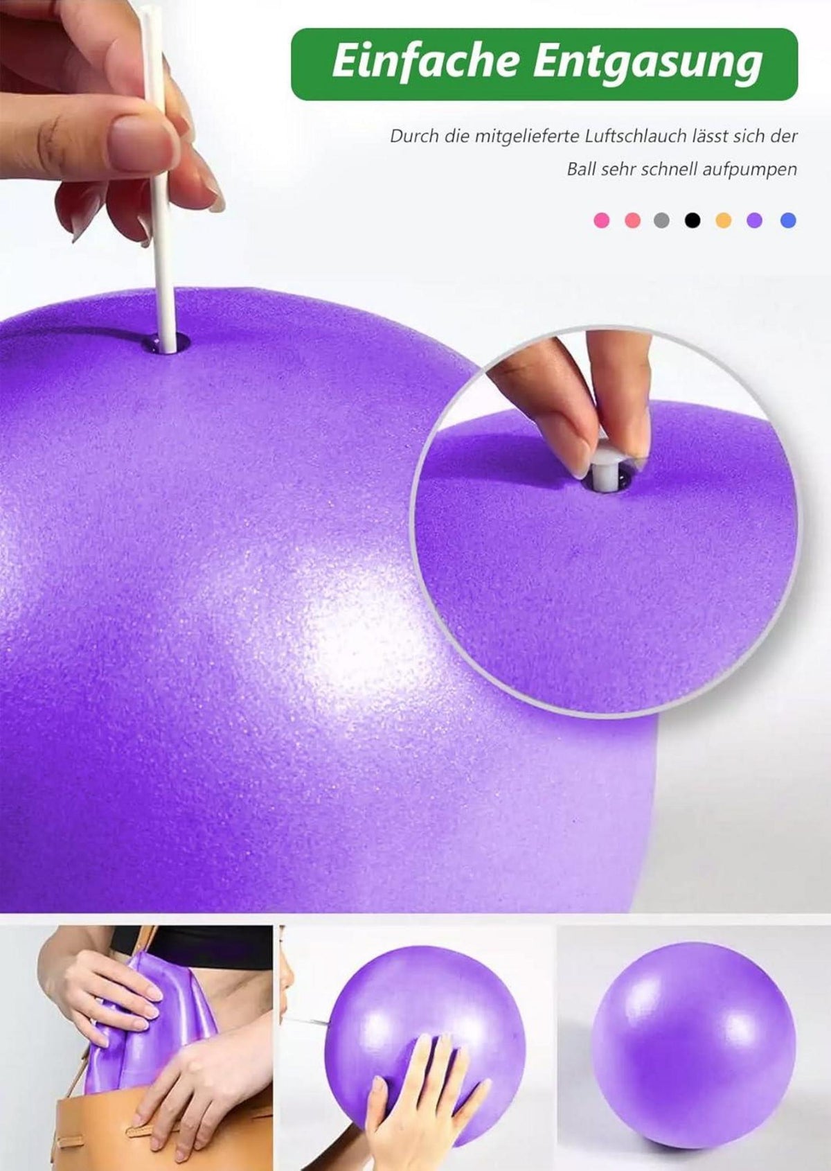 25cm Gymnastikball Pilates Yoga Ball Soft Rutschfest Fitnessball