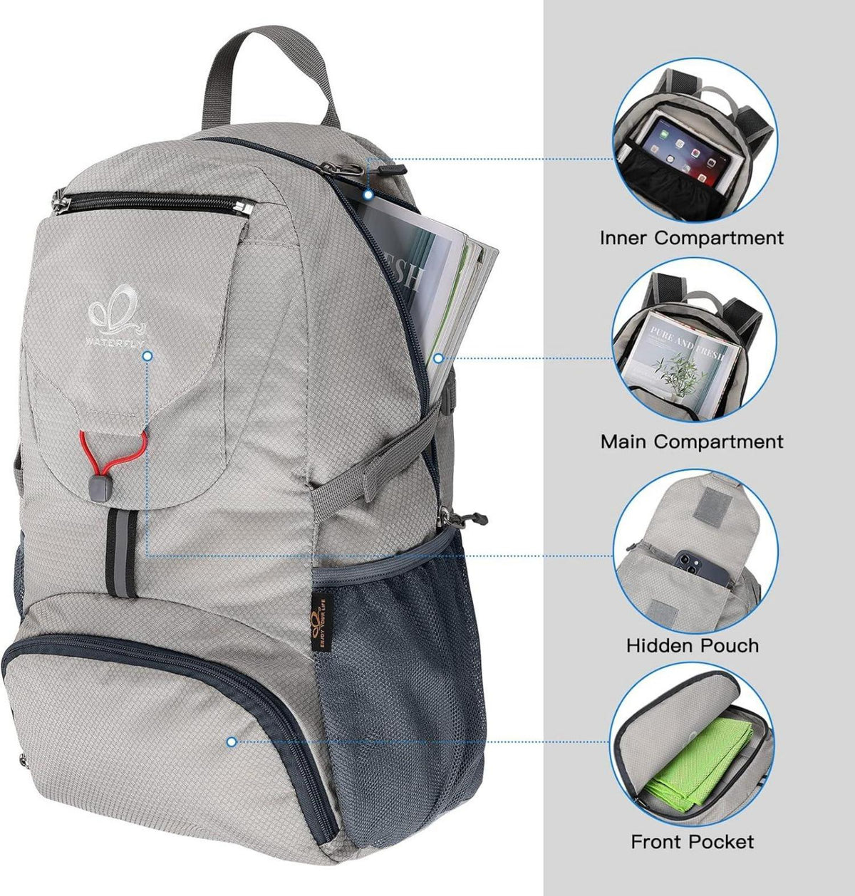 Ultraleichter faltbarer 20L Wanderrucksack für Outdoor