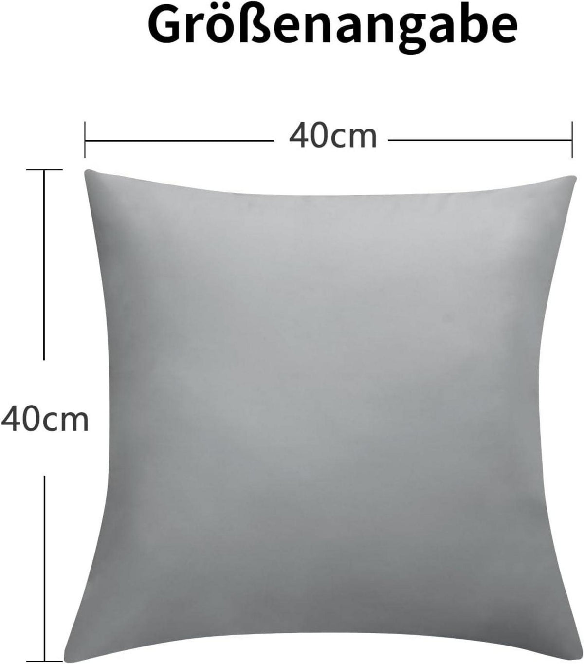 2er Set RUIKASI Kissenbezug 40x40 Grau mit Reißverschluss aus Mikrofaser