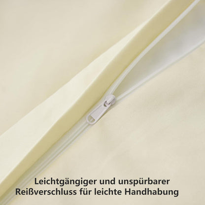 Bettwäsche 220x240 3tlg Gelb Set Mikrofaser Reißverschluss