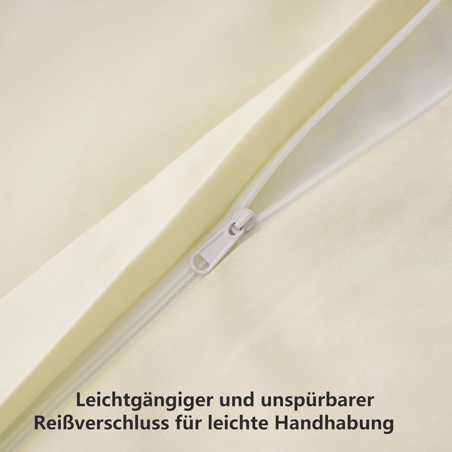 Bettwäsche 135x200 4tlg. Gelb Mikrofaser Reißverschluss