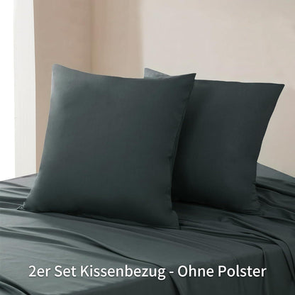 Kissenbezug 50x50cm grau, 2er Set Mikrofaser mit