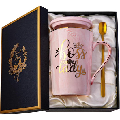 Biching Marmor-Keramik Kaffeebecher 400ml Pink Rosa Boss